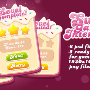 Sweet Pink Game Interface Asset