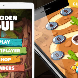 Wooden GUI With Level Map Bundle