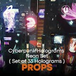 Cyberpunk Holograms / Neon Set ( Set of 33 Holograms )