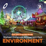 Stylized Christmas Amusement Park