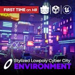 Stylized Lowpoly Cyberpunk City
