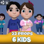 Toon Kids Character with Props
