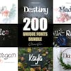 200 Unique Fonts Bundle