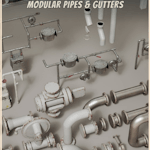 Buildings VOL.9 - Modular Pipes & Gutters (Nanite & Low Poly)