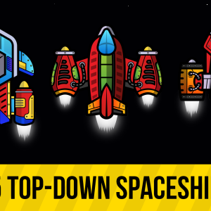 25 Top-down spaceships