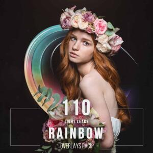 110 Rainbow Light Leaks Overlays