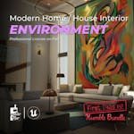 Modern Home / House Interior with 22 Original Modern Paintings ( Painting )