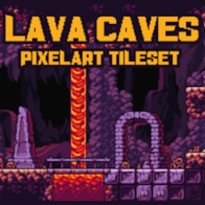 Lava Caves Fantasy Pixel Art Tileset