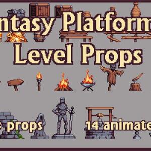 Fantasy Platformer Pixel Art Props