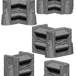 Fantasy Library Bookcases - Wood & Stone - Empty