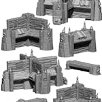 Fantasy Library - Desks & Chairs - Wood & Stone