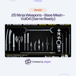 25 Ninja Weapons - Base Mesh - Vol04 (Game Ready)