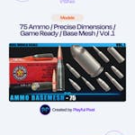 75 Ammo / Precise Dimensions / Game Ready / Base Mesh / Vol .1