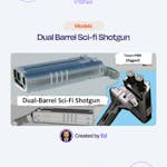 Dual Barrel Sci-fi Shotgun