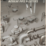 Buildings VOL.9 - Modular Pipes & Gutters (Nanite & Low Poly)