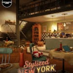 Stylized New York Cafe - Coffee Shop Interior Modular Environment (Unreal Engine)