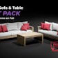 Wooden Sofa & Table - Asset Pack
