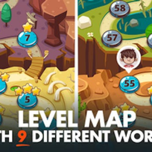 Game Level Map - 9 Different Worlds