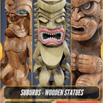 Suburbs - Wooden Statues - PBR Game Ready