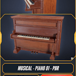 Musical - Piano 01 - PBR Game Ready