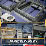 Buildings VOL.17 - Rooftops (Nanite & Low Poly)