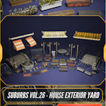 Suburbs VOL.26 - House Exterior Yard (Nanite and Low Poly)