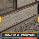 Signage VOL.10 - Wooden Signs (Nanite and Low Poly)