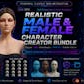 Realistic Male & Female Character Creator Bundle - Rigged | 280+ Blendshapes | Arkit 52 | Blender Add-On