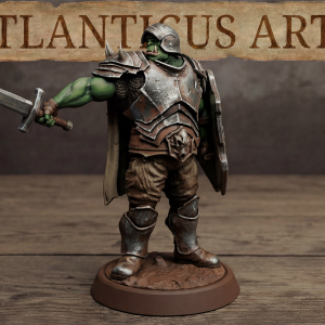 Male Half-Orc Fighter - Gorak Brokenfang - Sword & Shield