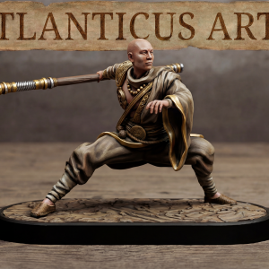 Male Human Monk - Kenshin Tanaka - Staff Square Stance