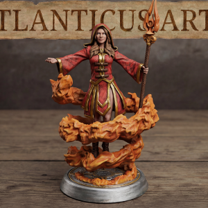 Female Human Sorcerer - Elyndra Vale - Firestorm