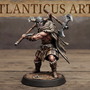 Male Human Barbarian - Sven Bloodaxe - Battleaxe Dual