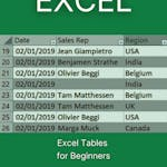 Excel Tables for Beginners