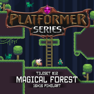 Platformer Series Magical Forest Tileset 16x16 Pixelart
