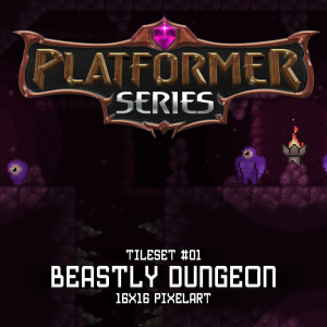 Platformer Series Beastly Dungeon Tileset 16x16 Pixelart