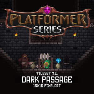 Platformer Series Dark Passage Tileset 16x16 Pixelart