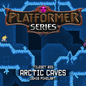 Platformer Series Arctic Caves Tileset 16x16 Pixelart