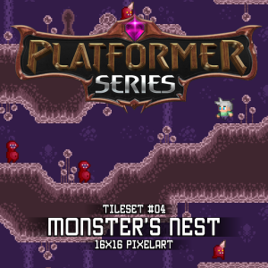 Platformer Series Monsters Nest Tileset 16x16 Pixelart
