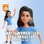 Cartoon White Woman Teen