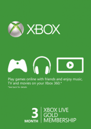 Xbox Live Gold Membership Card 3 Month 